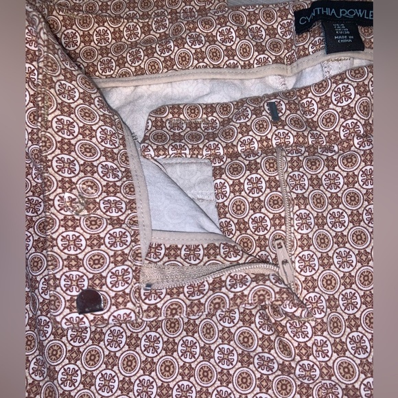 Cynthia Rowley Stretch Pant Brown Print - Picture 6 of 10